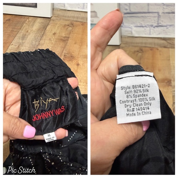 Johnny Was Biya black silk celestial tiger set Size XL RARE - Picture 7 of 16